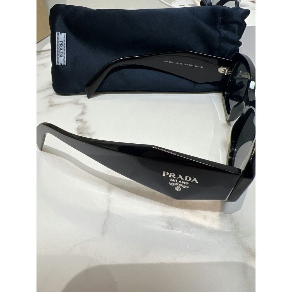 Prada Black Square Sunglasses with Logo - Good Condition - Picture 4 of 4